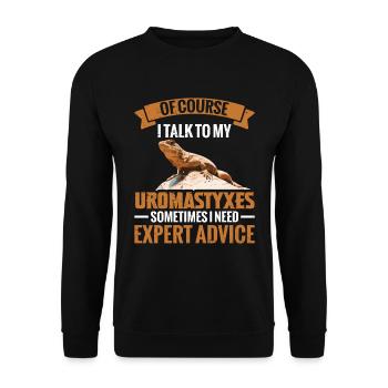 Natürlich Spreche Ich Manchmal Mit Meinen - Unisex Pullover - Schwarz - Vorne - Alina (178cm) & Michal (187cm)