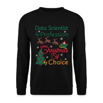 Data Scientist Christmas Xmas Elf - Unisex Sweatshirt - black - Front - Alina (178cm) & Michal (187cm)