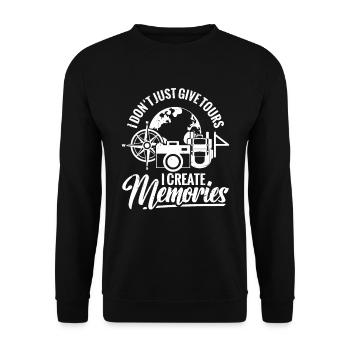 Ich Gebe Nicht Nur Touren, Ich Schaffe - Unisex Pullover - Schwarz - Vorne - Alina (178cm) & Michal (187cm)