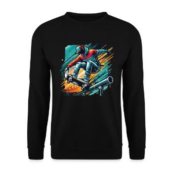 Skater on the Skateboarder Design Skatebording - Unisex Sweatshirt - black - Front - Alina (178cm) & Michal (187cm)