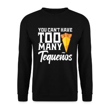 Man Kann Nicht Zu Viele Tequeños Haben - Unisex Pullover - Schwarz - Vorne - Alina (178cm) & Michal (187cm)