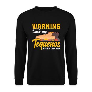 Attention: Touch my tequeños on your own - Unisex Sweatshirt - black - Front - Alina (178cm) & Michal (187cm)