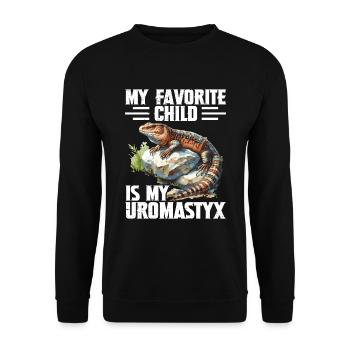 Mon enfant préféré est mon Uromastyx - Sweat-shirt Unisexe - noir - Devant - Alina (178cm) & Michal (187cm)