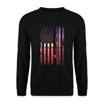 Fishing It's all fun and games until you - Unisex Sweatshirt - black - Front - Alina (178cm) & Michal (187cm)