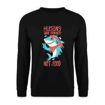 Les gens sont des amis, pas de la nourriture - Sweat-shirt Unisexe - noir - Devant - Alina (178cm) & Michal (187cm)