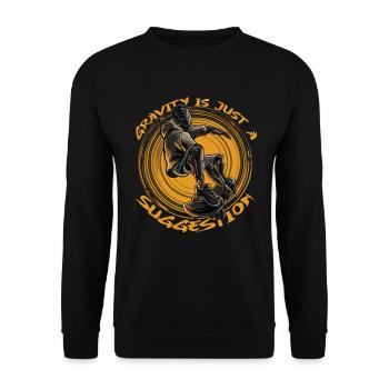 Skater Auf Dem Skateboarder Design Skatebording - Unisex Pullover - Schwarz - Vorne - Alina (178cm) & Michal (187cm)