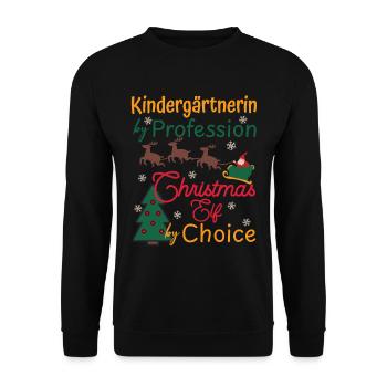 Kindergarten Teacher Christmas Xmas Elf Kindergarten - Unisex Sweatshirt - black - Front - Alina (178cm) & Michal (187cm)