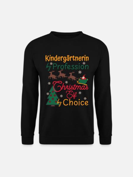 Kindergärtnerin Weihnachten Xmas Elf Kindergarten - Unisex Pullover - Schwarz