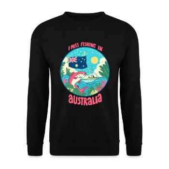 Fishing in Australia - Unisex Sweatshirt - black - Front - Alina (178cm) & Michal (187cm)