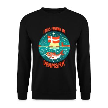 Fishing in Denmark - Unisex Sweatshirt - black - Front - Alina (178cm) & Michal (187cm)