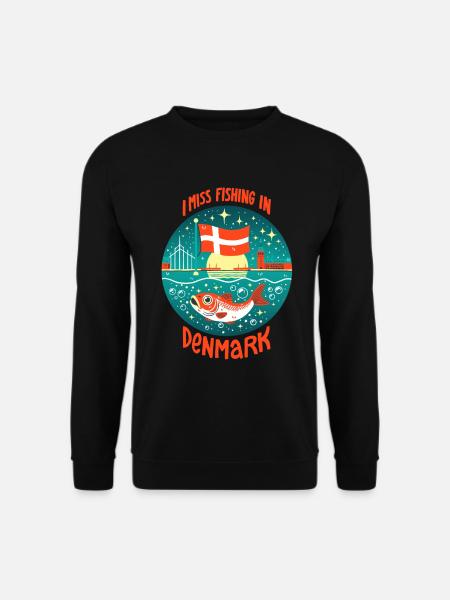 Angeln in Dänemark - Unisex Pullover - Schwarz