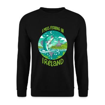 Angeln in Irland - Unisex Pullover - Schwarz - Vorne - Alina (178cm) & Michal (187cm)