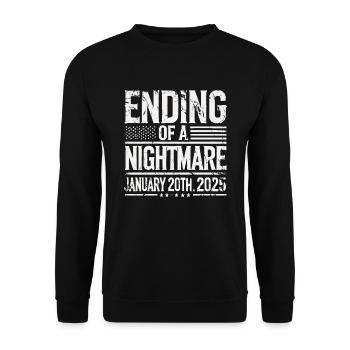 Ende Eines Albtraums, 20. Januar 2025 - Unisex Pullover - Schwarz - Vorne - Alina (178cm) & Michal (187cm)