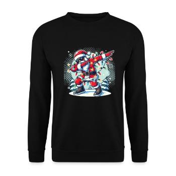 Joyeux Noël Cool Père Noël Ho ! HO! - Sweat-shirt Unisexe - noir - Devant - Alina (178cm) & Michal (187cm)