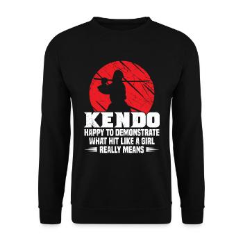 Kendo aime montrer ce qu’est vraiment Hit Like A Girl - Sweat-shirt Unisexe - noir - Devant - Alina (178cm) & Michal (187cm)