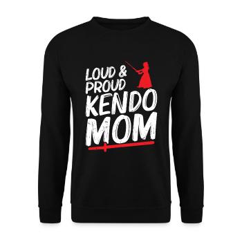 Loud & Proud Kendo Mom - Unisex Pullover - Schwarz - Vorne - Alina (178cm) & Michal (187cm)