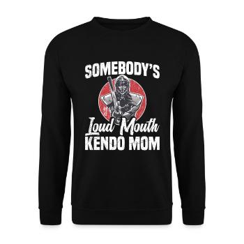 Someone's Loud Mom, Kendo-mama - Unisex Sweatshirt - black - Front - Alina (178cm) & Michal (187cm)