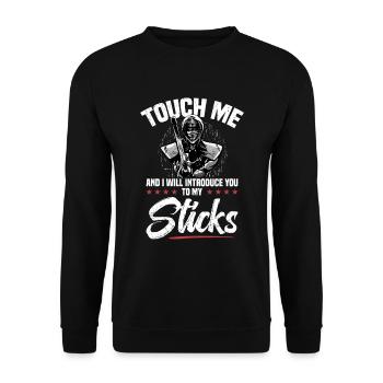 Touche-moi et je te donnerai mes bâtons - Sweat-shirt Unisexe - noir - Devant - Alina (178cm) & Michal (187cm)