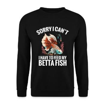 Désolé, je n’arrive pas à attraper mon poisson betta - Sweat-shirt Unisexe - noir - Devant - Alina (178cm) & Michal (187cm)