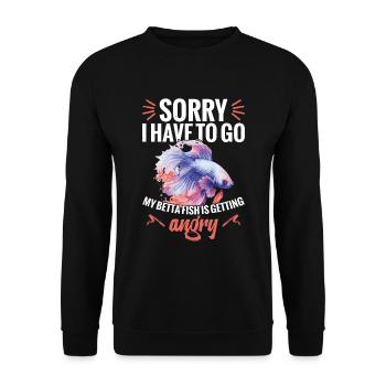 I'm sorry I have to go, my - Unisex Sweatshirt - black - Front - Alina (178cm) & Michal (187cm)