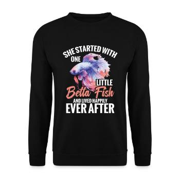 She started with a small betta fish and lived - Unisex Sweatshirt - black - Front - Alina (178cm) & Michal (187cm)