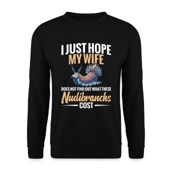 Ich Hoffe Nur, Dass Meine Frau Nicht Herausfindet, - Unisex Pullover - Schwarz - Vorne - Alina (178cm) & Michal (187cm)