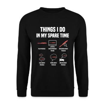 Piccolo Themes I Do In My Free Time - Unisex Sweatshirt - black - Front - Alina (178cm) & Michal (187cm)