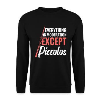 Alles In Maßen Außer Piccolos - Unisex Pullover - Schwarz - Vorne - Alina (178cm) & Michal (187cm)