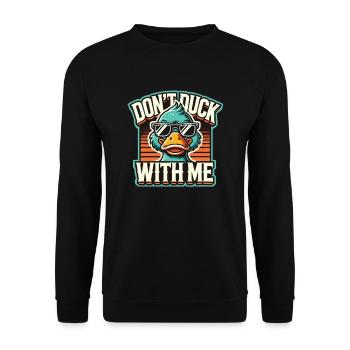 Cool duck, ne duck pas avec moi - Sweat-shirt Unisexe - noir - Devant - Alina (178cm) & Michal (187cm)