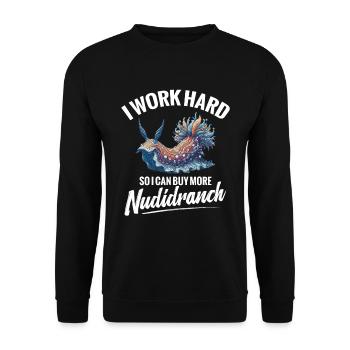 Ich Arbeite Hart, Damit Ich Mehr Nacktschnecken - Unisex Pullover - Schwarz - Vorne - Alina (178cm) & Michal (187cm)