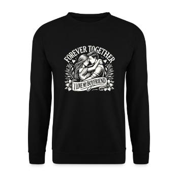 Ich Liebe Meinen Freund Für Immer Zusammen - Unisex Pullover - Schwarz - Vorne - Alina (178cm) & Michal (187cm)