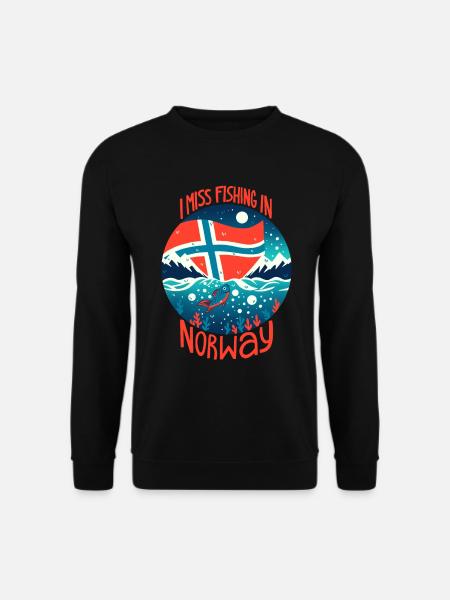 Angeln in Norwegen - Unisex Pullover - Schwarz