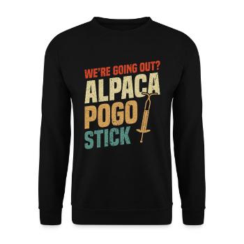 Wir Gehen Aus? Alpaka-pogo-stick - Unisex Pullover - Schwarz - Vorne - Alina (178cm) & Michal (187cm)