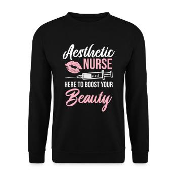 Ästhetische Krankenschwester Hier, Um Ihre - Unisex Pullover - Schwarz - Vorne - Alina (178cm) & Michal (187cm)