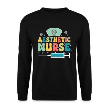 Ästhetische Krankenschwester Ich Bin Kein - Unisex Pullover - Schwarz - Vorne - Alina (178cm) & Michal (187cm)