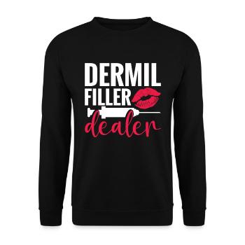Cosmetic Nurse Dermil Filler Dealer - Unisex Pullover - Schwarz - Vorne - Alina (178cm) & Michal (187cm)
