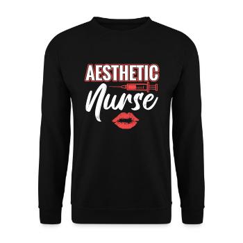Ästhetische Krankenschwester Ich Bin Kein - Unisex Pullover - Schwarz - Vorne - Alina (178cm) & Michal (187cm)