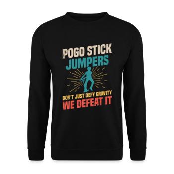 Pogo-stick jumpers defy not only the - Unisex Sweatshirt - black - Front - Alina (178cm) & Michal (187cm)