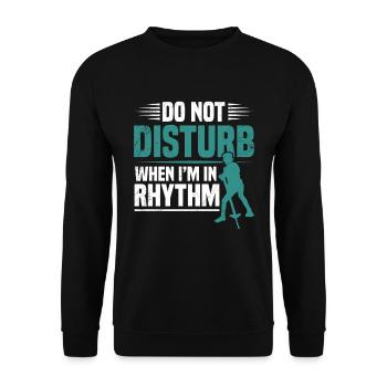 Pogo Stick Don't Disturb When I'm - Unisex Sweatshirt - black - Front - Alina (178cm) & Michal (187cm)