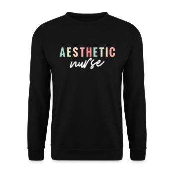 Ästhetische Krankenschwester Ich Bin Kein - Unisex Pullover - Schwarz - Vorne - Alina (178cm) & Michal (187cm)