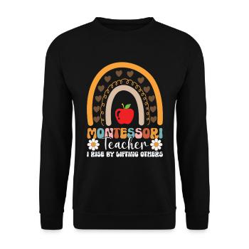 Prof Montessori par laquelle je me lève - Sweat-shirt Unisexe - noir - Devant - Alina (178cm) & Michal (187cm)