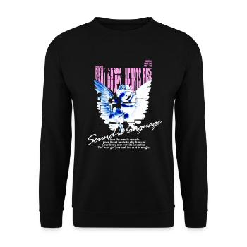 Music Beat Techno Rhythm Party - Unisex Sweatshirt - black - Front - Alina (178cm) & Michal (187cm)