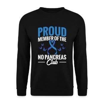 Stolzes Mitglied Des No Pancreas Clubs - Unisex Pullover - Schwarz - Vorne - Alina (178cm) & Michal (187cm)