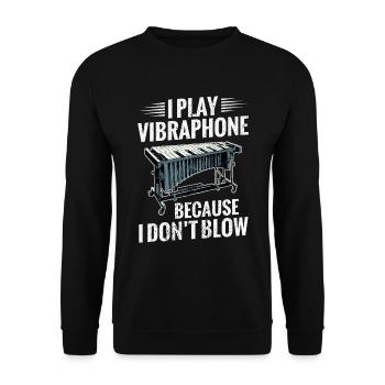 Ich Spiele Vibraphon, Weil Ich Nicht Blase. - Unisex Pullover - Schwarz - Vorne - Alina (178cm) & Michal (187cm)