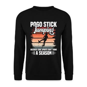 Pogo-stick jumping, because cool sports don't - Unisex Sweatshirt - black - Front - Alina (178cm) & Michal (187cm)