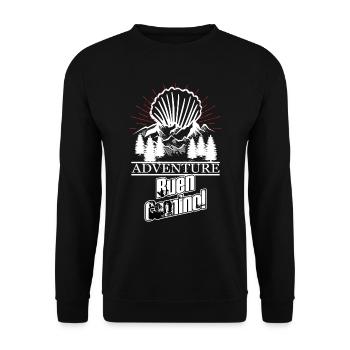 Chemin de Randonnée Chemin de Saint-Jacques-de-Compostelle Pèlerins - Sweat-shirt Unisexe - noir - Devant - Alina (178cm) & Michal (187cm)