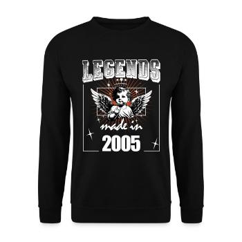 Vintage 2005 Funny 20 Year Old Saying 20. - Unisex Sweatshirt - black - Front - Alina (178cm) & Michal (187cm)