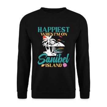 Happiest when I'm on Sanibel Island - Unisex Sweatshirt - black - Front - Alina (178cm) & Michal (187cm)