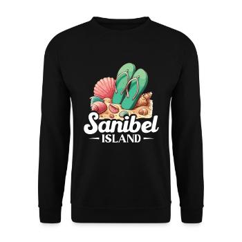 Life is better on Sanibel Island - Unisex Sweatshirt - black - Front - Alina (178cm) & Michal (187cm)