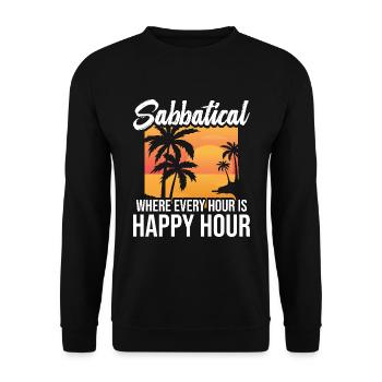 Sabbatical, where every hour is happy hour - Unisex Sweatshirt - black - Front - Alina (178cm) & Michal (187cm)